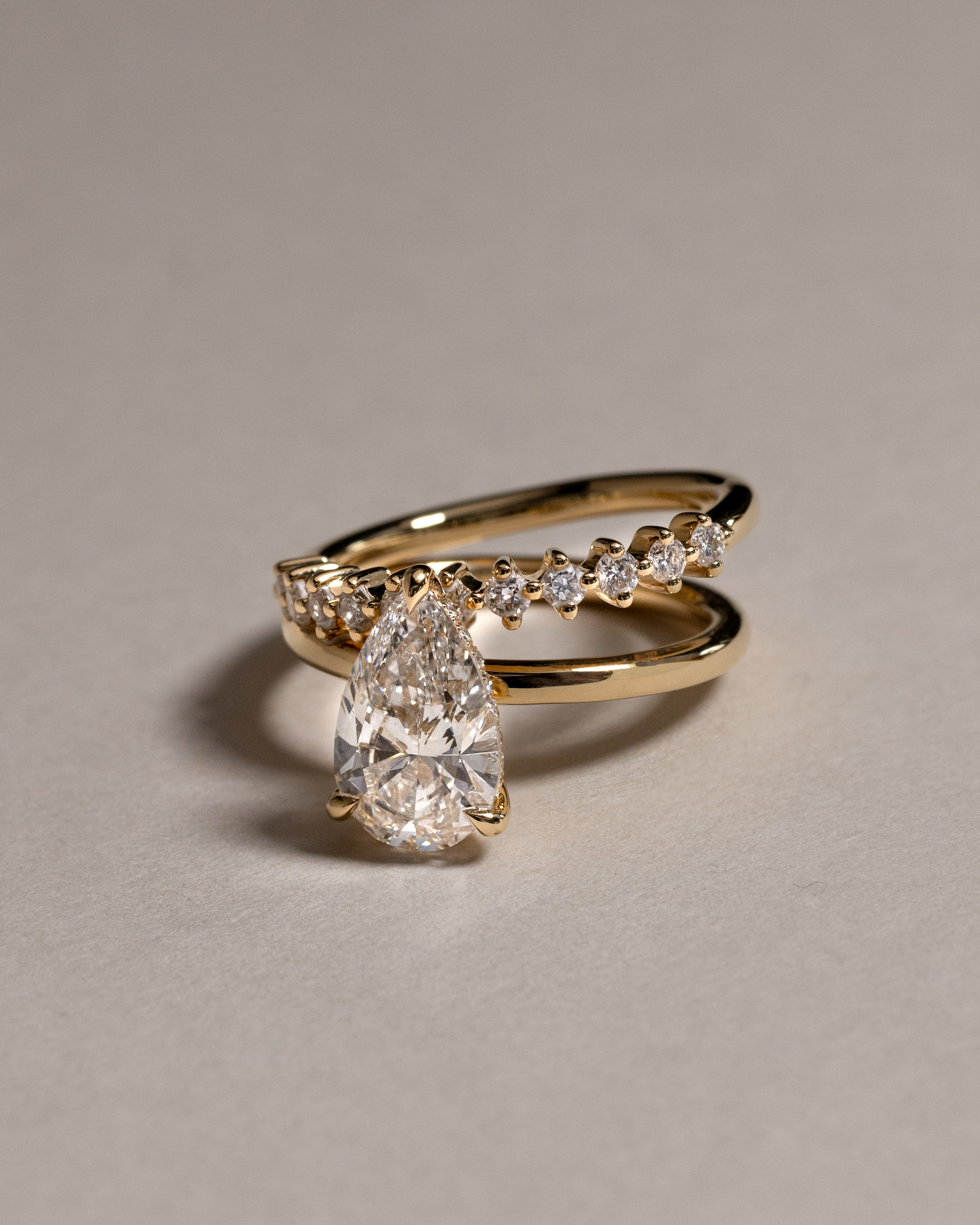 Xanthe - Double Band Pear Solitaire Lifestyle Image