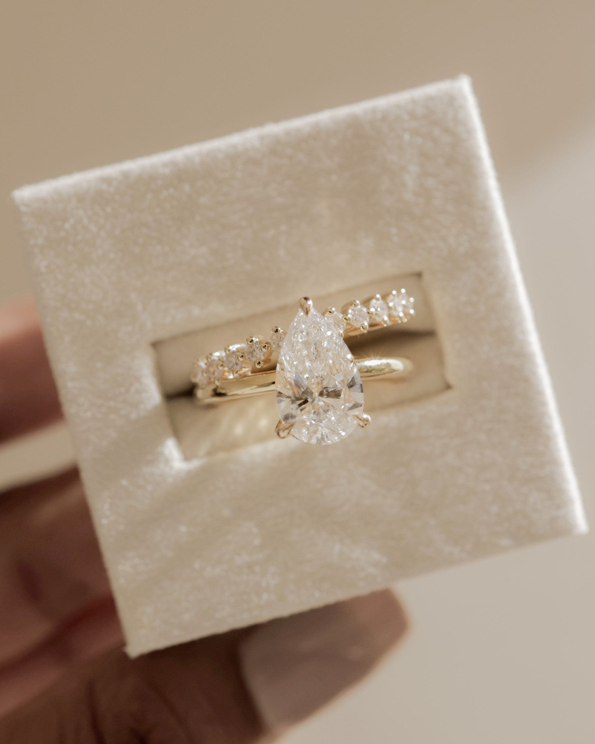 Xanthe - Double Band Pear Solitaire Lifestyle Image