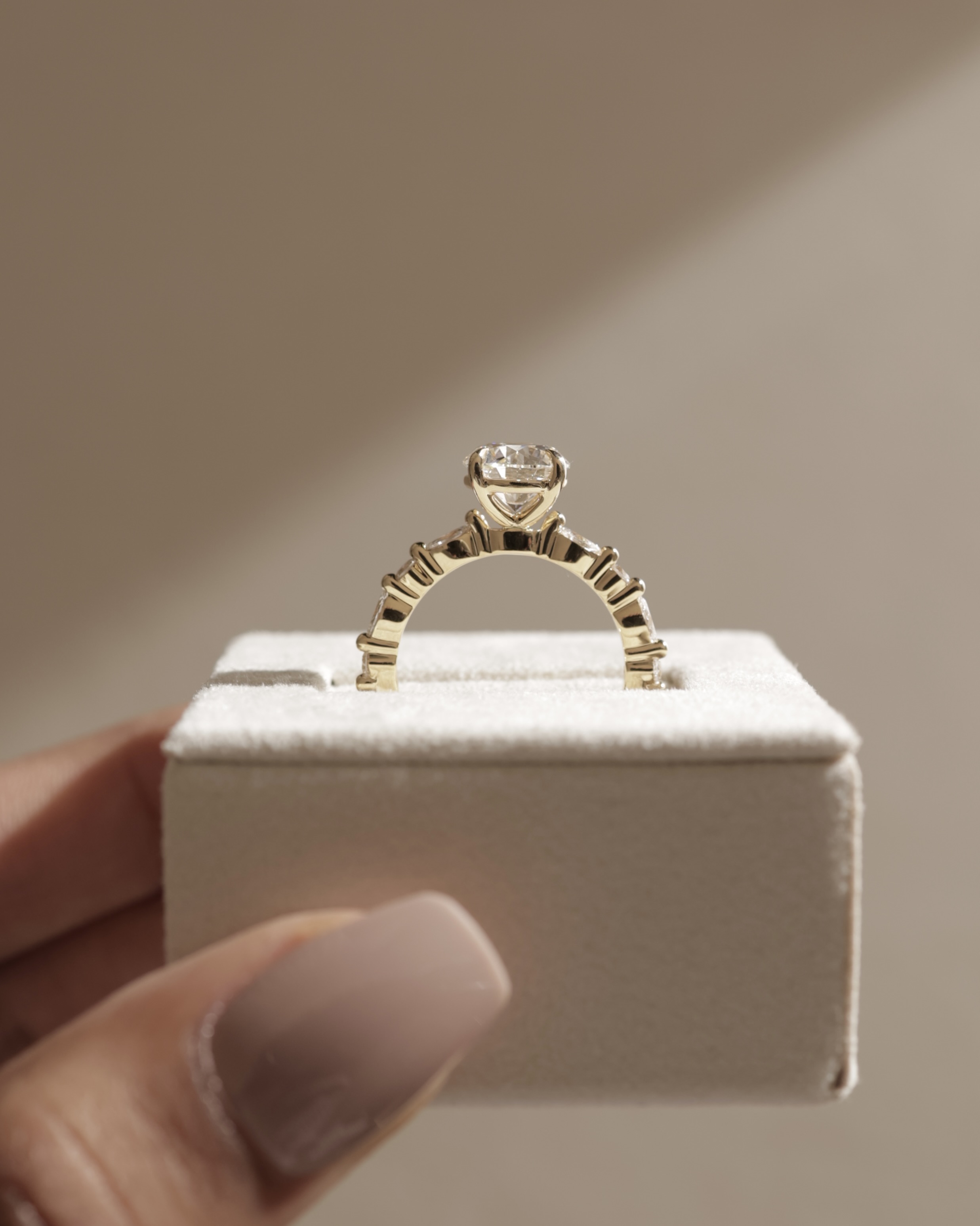 Zade - Round Solitaire with Accent Band Lifestyle Image