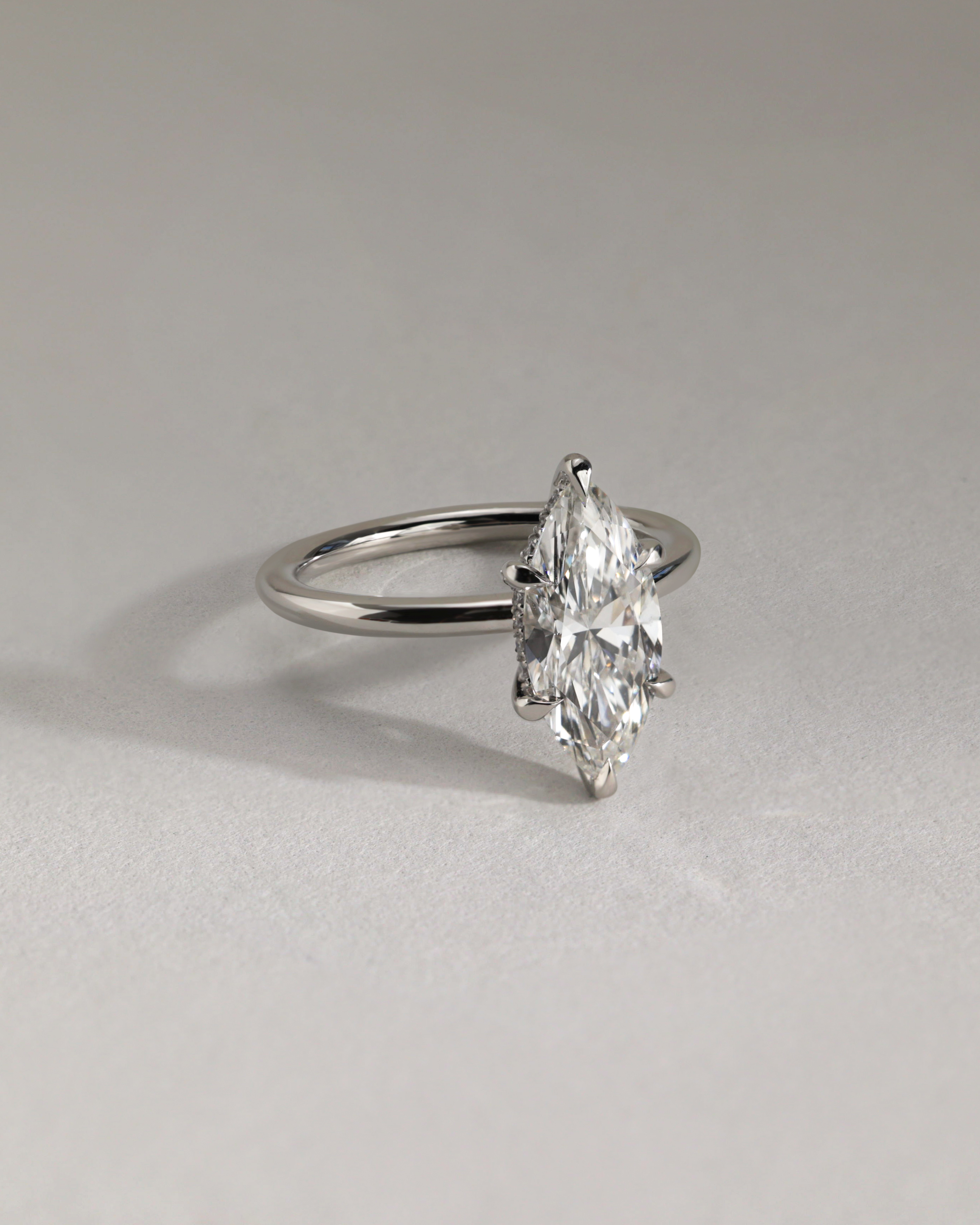 Zariyah - Marquise Solitaire with 6 Claw Setting and Hidden Halo Lifestyle Image